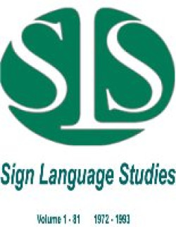 USA: Sign Language Studies, 1972 - 1993 USA: Sign Language Studies, 1972 - 1993