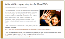 Working with a Sign Language Interpreter